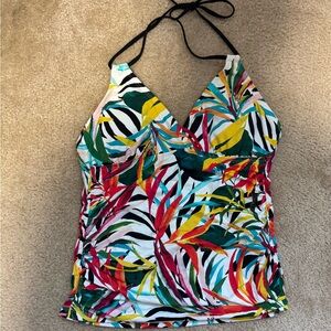 Apt. 9 Red and Yellow Ruched Tie Front Tank Top